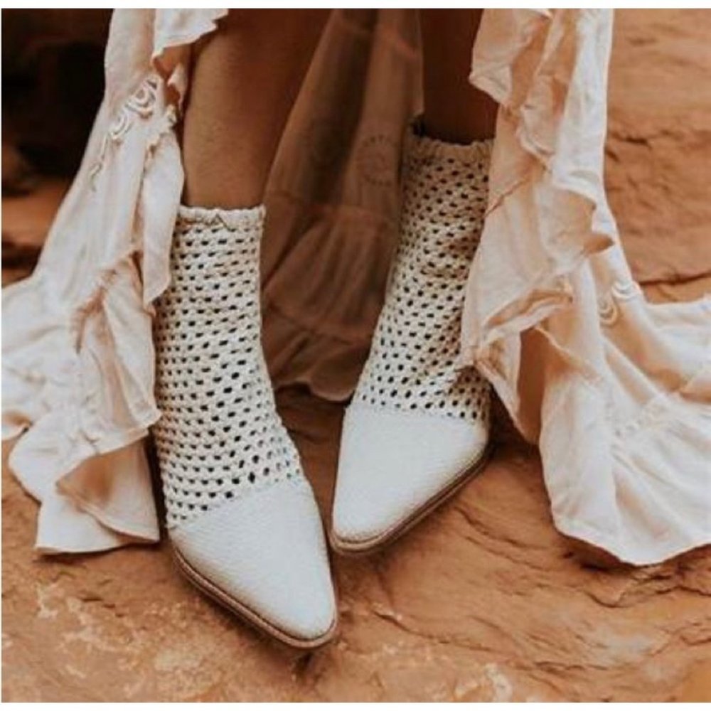 Free People In the Loop Basket Weave Woven Western Festival Boot